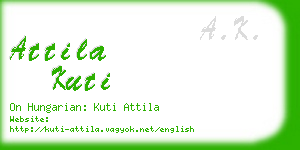 attila kuti business card